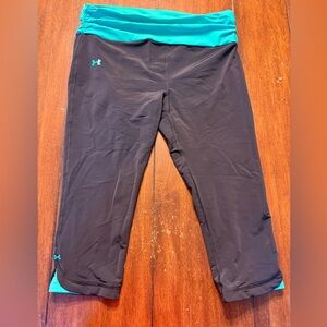 Under Armour Black and Teal Women's Leggings